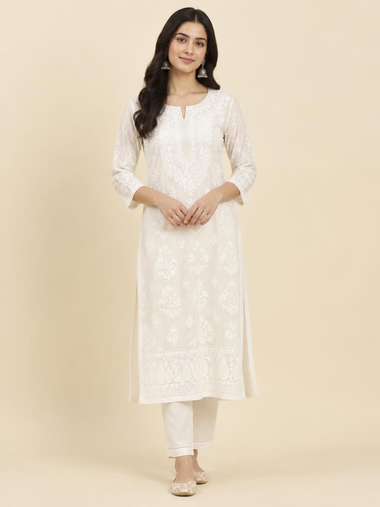 Ivory Chikankari Kurta